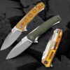 Three bushcraft folding knife models displayed.