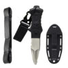 A small diver knife with leg strap and sheath.