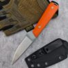 A small goose & duck knife displayed next to its Kydex sheath.