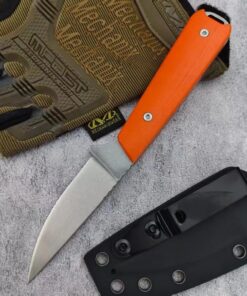 A small goose & duck knife displayed next to its Kydex sheath.