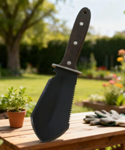 A Hori Hori Garden soil knife tool.