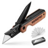 A folding utility builders knife with replacement blades.
