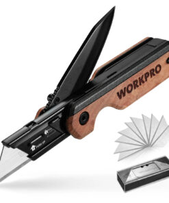 A folding utility builders knife with replacement blades.