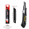 A safety knife box cutter with replaceable blade pack.
