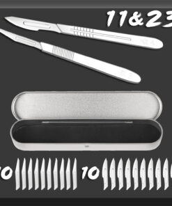 A precision scalpel set with replacement razor blades.