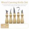 A wood carving knife set.