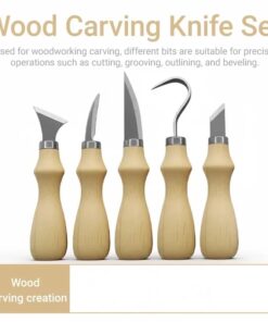 A wood carving knife set.
