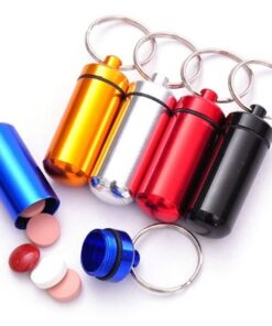 Waterproof Aluminum Canister Keychain Pill Container [KW=-Keychain Pill Container-] 1