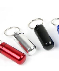 Waterproof Aluminum Canister Keychain Pill Container [KW=-Keychain Pill Container-] 6