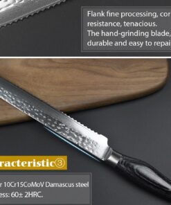 Professional Damascus Steel Kitchen Bread Knife [KW=-Bread Knife-] 11