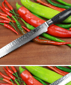 Professional Damascus Steel Kitchen Bread Knife [KW=-Bread Knife-] 12