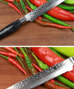 Professional Damascus Steel Kitchen Bread Knife [KW=-Bread Knife-] 13