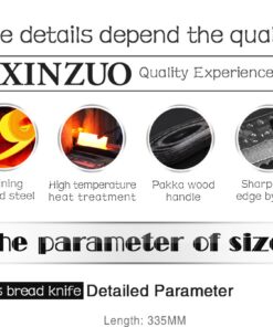 Professional Damascus Steel Kitchen Bread Knife [KW=-Bread Knife-] 7