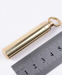 Sealed Brass Bottle Small Waterproof Match Container [KW=-Waterproof Match Container-] 3